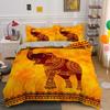 Трехпредметный стеганый набор с цифровой печатью «Богемный слон» Трехпредметный постельный набор