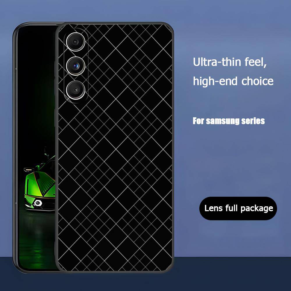 Черно-белая сетка для Samsung Galaxy S23 S24 S25 Ultra S22 Plus S21 Черный Мягкий чехол Водонепроницаемый Мягкий чехол
