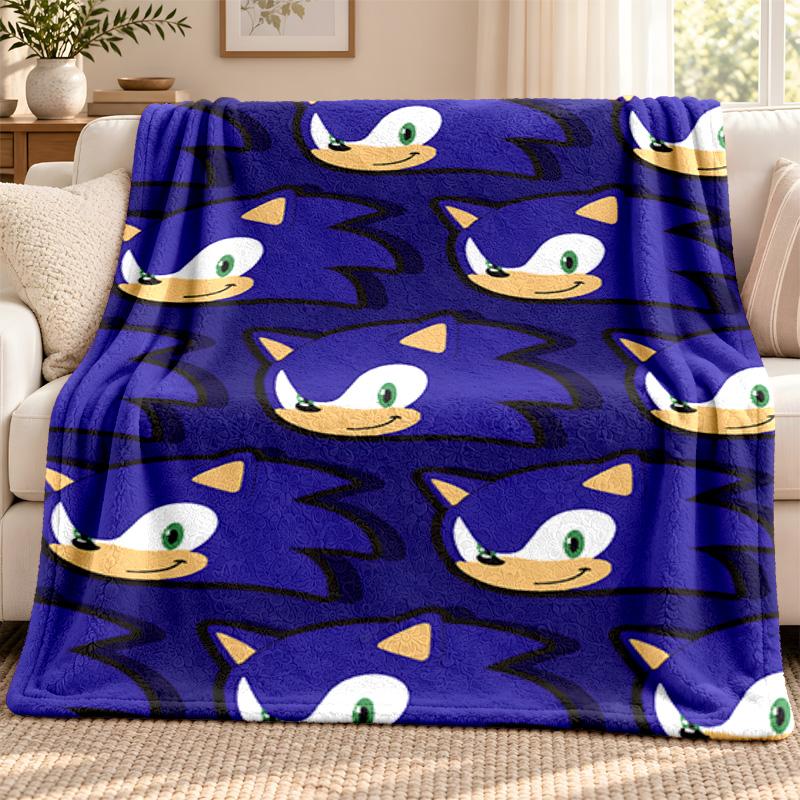 Sonic blanket Flannel Blanket Soft Cozy Plush Throw for Sofa Bed Lightweight Home Decoration Outdoor camping