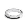 Bague - Luxenter - Dersa - Argent 925 - Laque noire - Plaqué rhodium