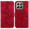 For Honor X6b 4G Stand Case Lily Flower Imprint Leather Phone Cover