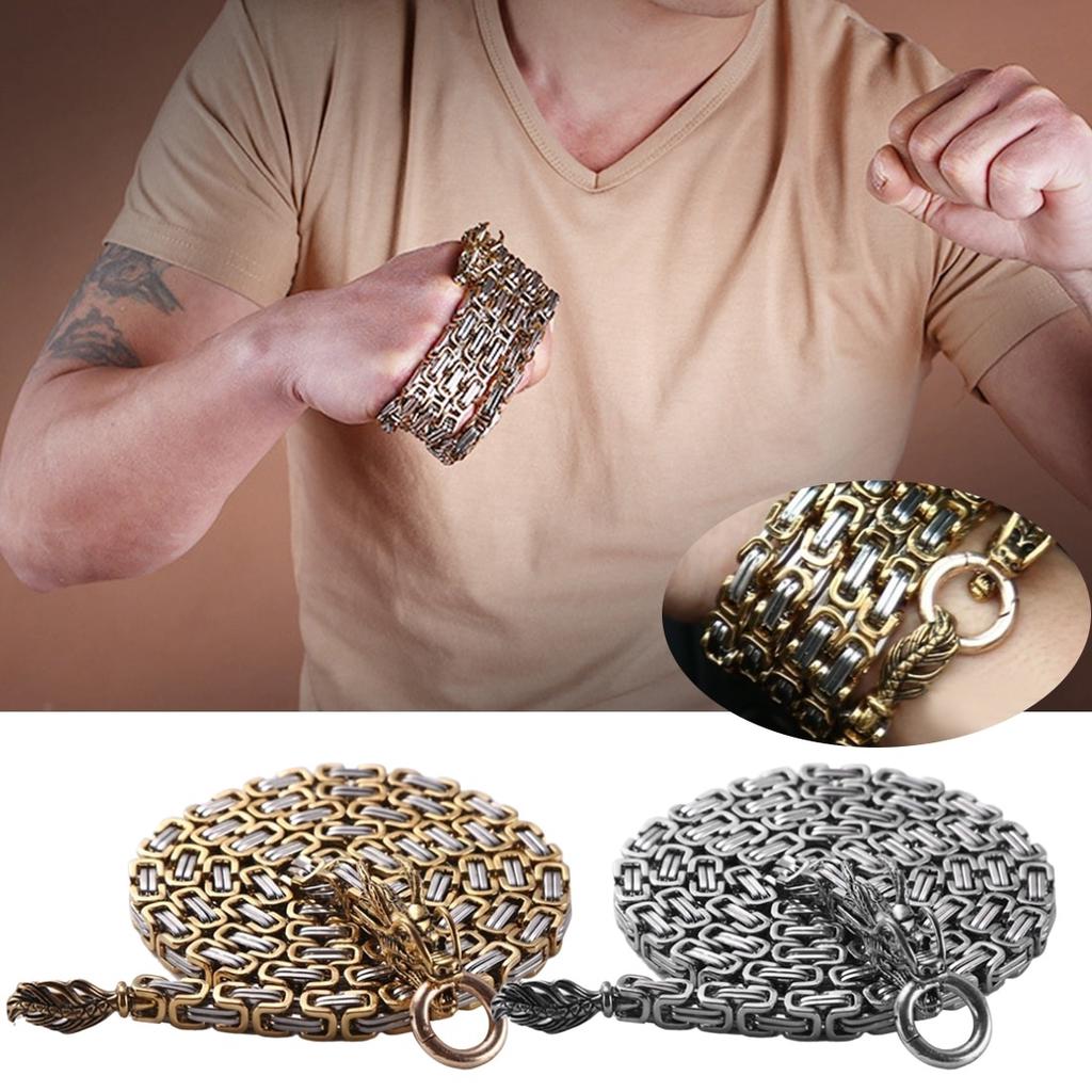 Нержавеющая сталь Открытый Самооборона Защита Дракон Рука Браслет Цепь Тактический Металлический Кнут Коррозионностойкий 101 см