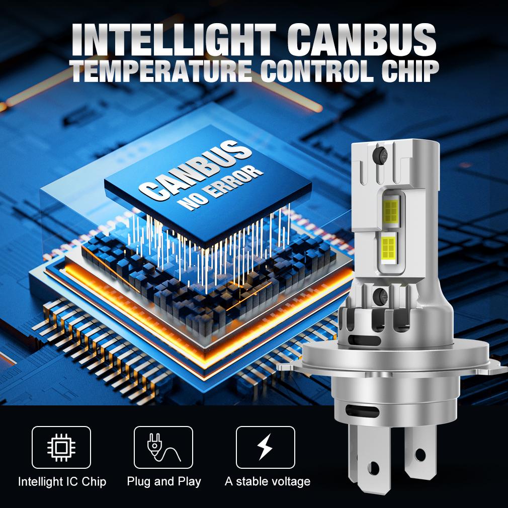 2 шт. Canbus H4 светодиодные лампы для фар дальнего и ближнего света 30000 лм для автомобилей и мотоциклов 24 шт. 3570 CSP турбо светодиодные диодные лампы для авто мото фары 12 В 6500 К