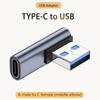 Переходник Адаптер SUNROZ угловой Type-С Female - USB 3.0 Male 10Gbps Graphite, металл (A48621)