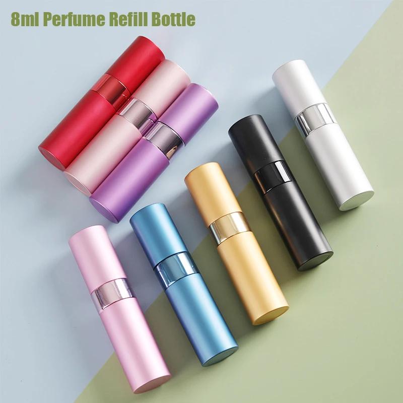 8ml Metal Aluminum Refillable Perfume Bottle Cosmetic Spray Mini Portable Empty Refill Jar Travel Liner Glass Tool