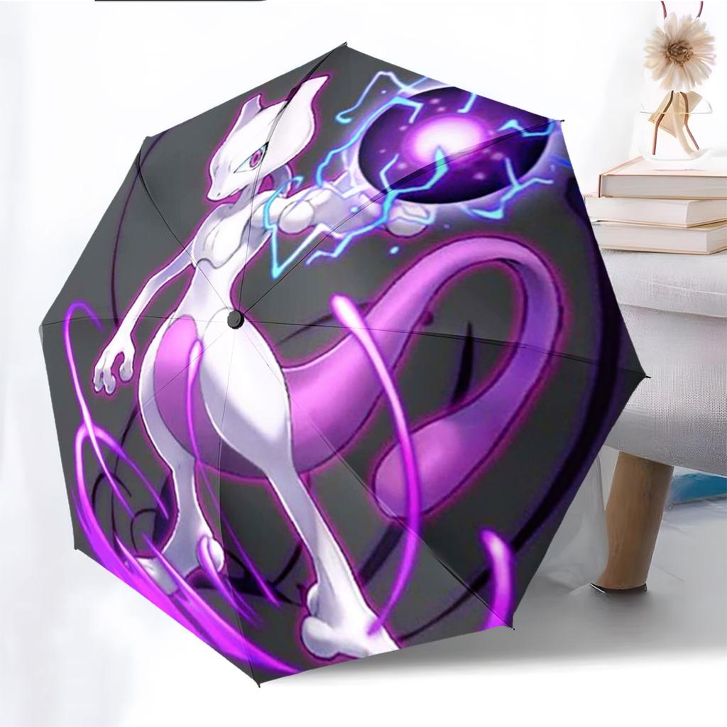 Mewtwo Pokemon Anti UV Umbrella Sun Protection Shade Umbrella Waterproof Windproof Outdoor Travel Parasol