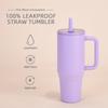 1200ml Double Wall Vacuum Insulated Travel Tumbler With Leakproof Foldable Straw Lid Car Office Outdoor