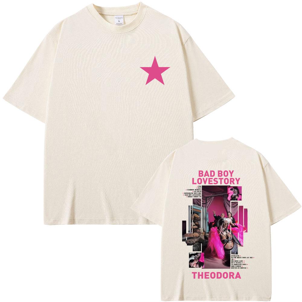 Rapper Theodora Mega Bbl Bad Boy Lovestory Graphic Tshirt Men Women Hip Hop Fashion Pop Music T Shirt Male Casual Cotton Tshirt