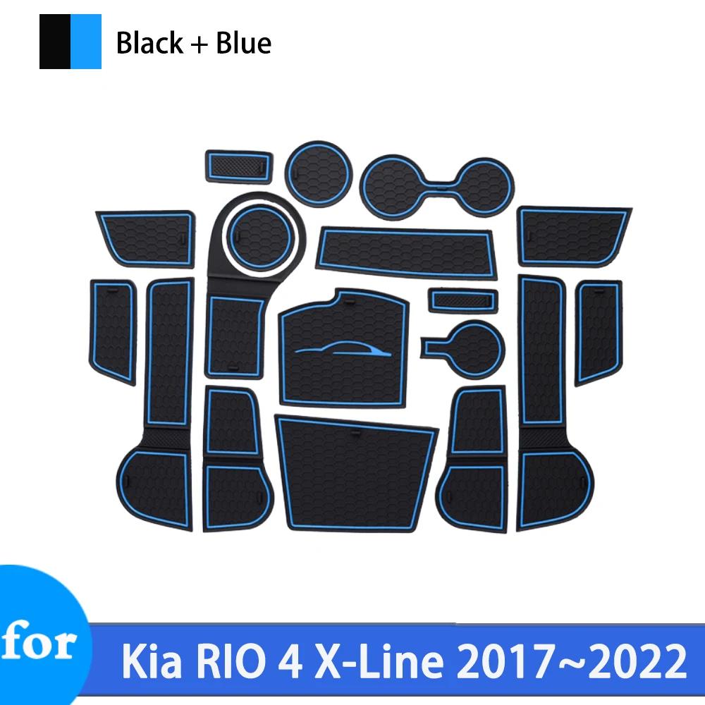 Нескользящий коврик в слот для Kia Rio 4 Tonic X-Line FB UC 2017 2018 2019 2020 2025 2025 Автомобильные противоскользящие коврики для углублений, аксессуары для интерьера