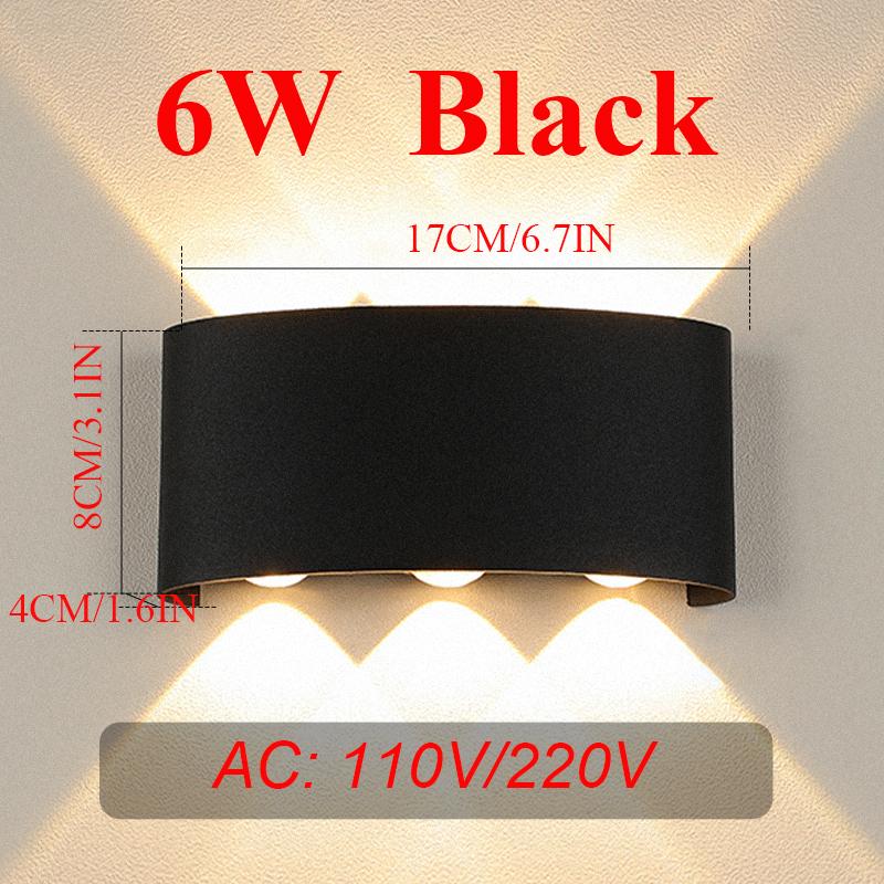 Светодиодные настенные светильники Внутренний настенный светильник IP65 Водонепроницаемый алюминиевый Внутреннее наружное освещение Настенный светильник Наружные настенные светильники Гостиная