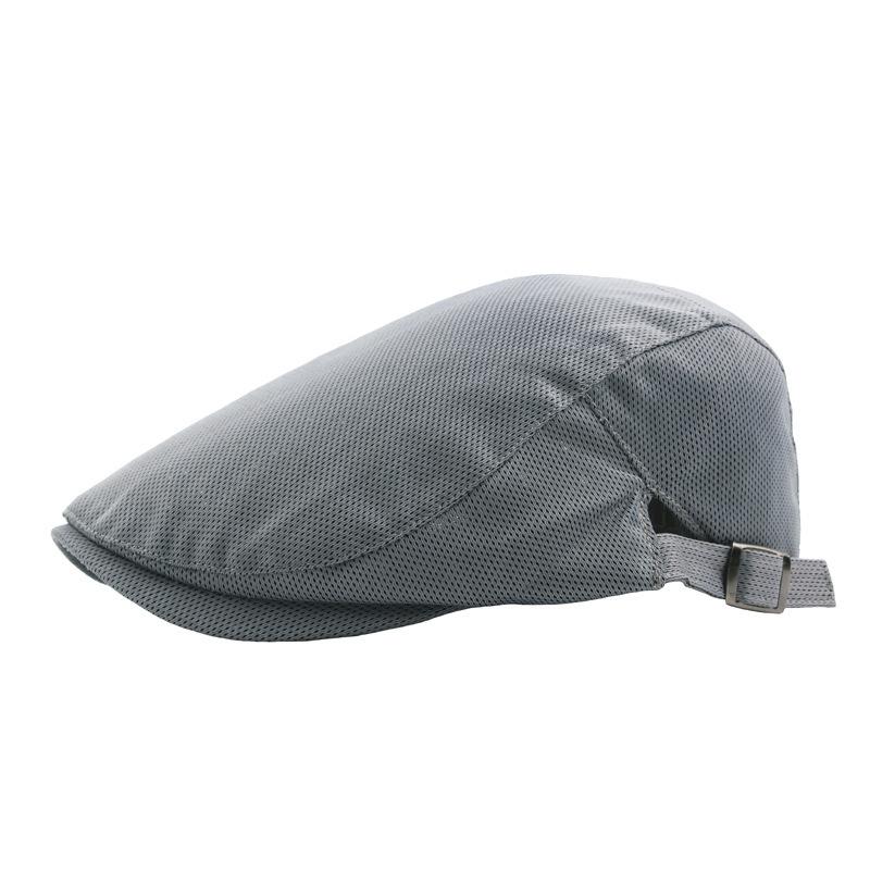 Mesh hat summer men's solid color cap women's beret outdoor sunshade sunscreen breathable thin cool hat