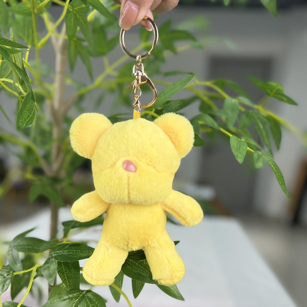 Adorable Plush Toy Cute Cartoon Bear Keychain With Soft Short Plush Fabric