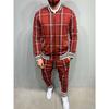 Zipper Set Colorful Plaid Men Casual Autumn Tracksuit Set Male Sweatshirt Pocket Fashion Jackets Men Tracksuit Sets Mens Set
