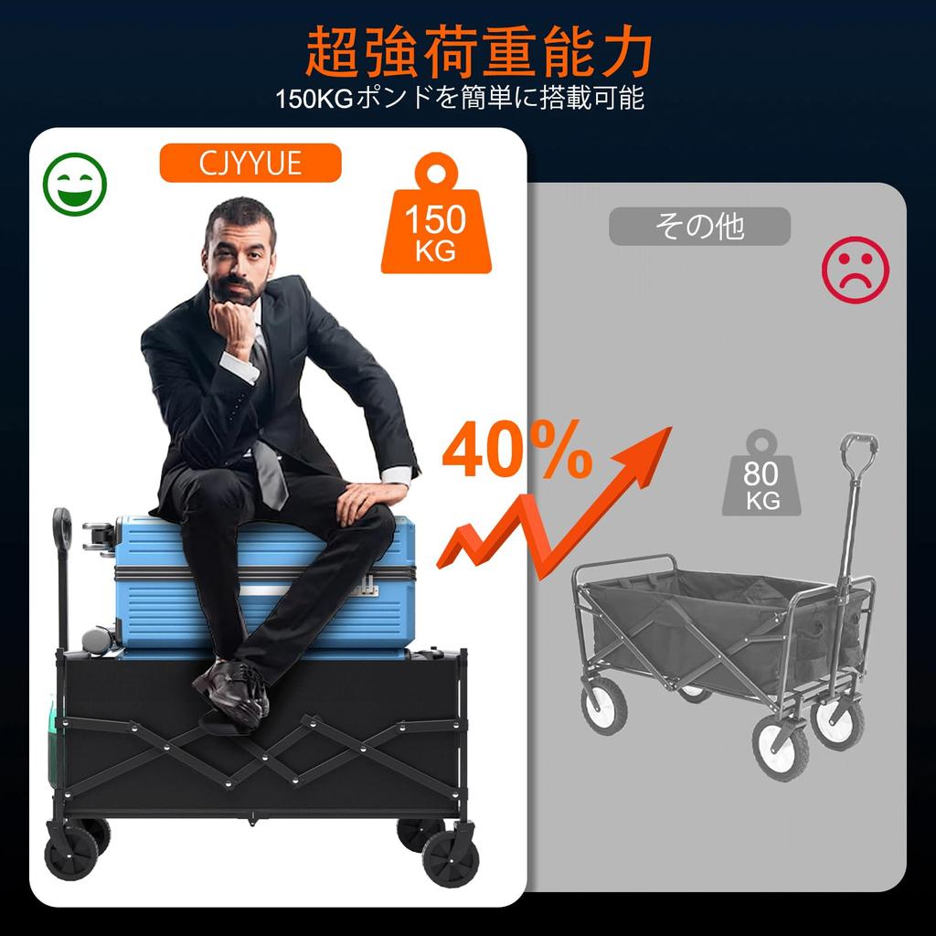4 Wheel Carry Lightweight Carry Cart Foldable Large Capacity 120L Foldable Carry Cart Can Withstand Up To 150kg Portable with 2 Water Bottles On the