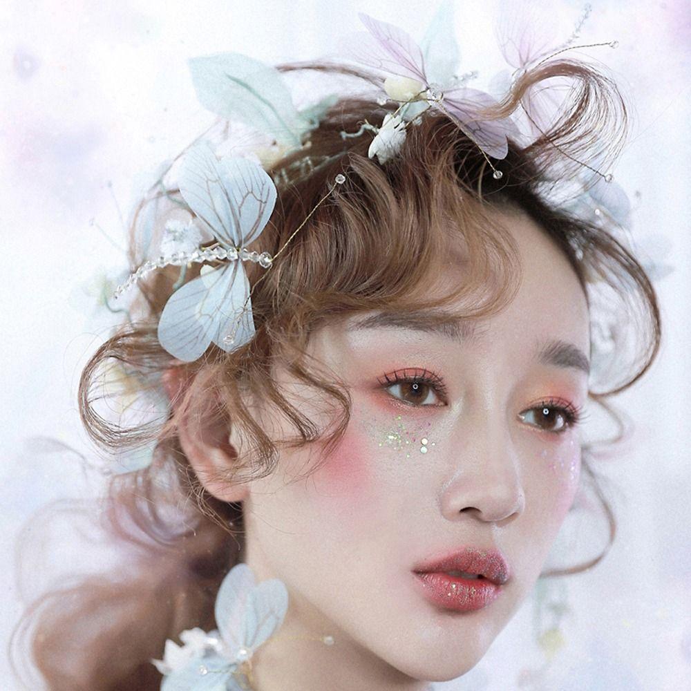 Crystal Photography Decoration Women Hair Hoop Transparent Dragonfly Headband Korean Headdress