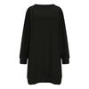 Women's Casual Fleece Lined Round Neck Long Sleeve Solid Color Dress