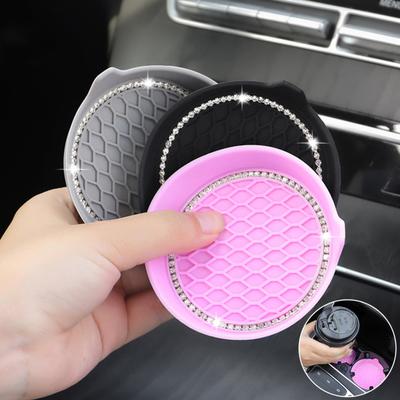 4 шт. Автомобильный держатель для чашки Coaster Bling Rhinestone Противоскользящий водонепроницаемый термостойкий коврик для бутылки с водой Коврик для внедорожника Грузовик Стайлинга автомобилей Аксессуары для интерьера