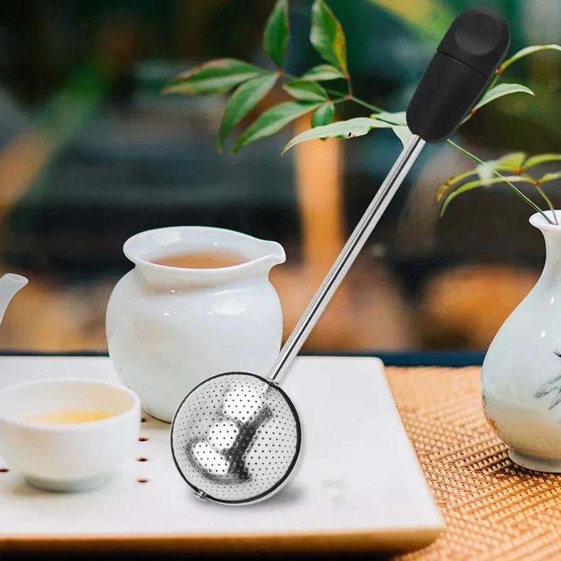 Ситечко для чая из нержавеющей стали 304, креативное вращающееся сферическое заварочное устройство с ручкой, набор фильтров в форме ложки, аксессуары для чая