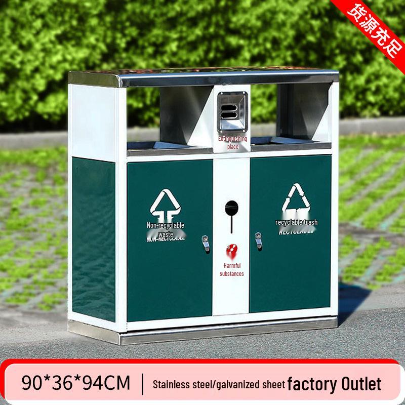 High-End Stainless Steel Outdoor Trash Can for Villas and Communities