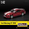 Масштаб 1/42 2018 Ford Mustang GT Super Racing в сборе, игрушечный автомобиль из сплава, литая под давлением металлическая коллекция, подарочные игрушки с коробкой