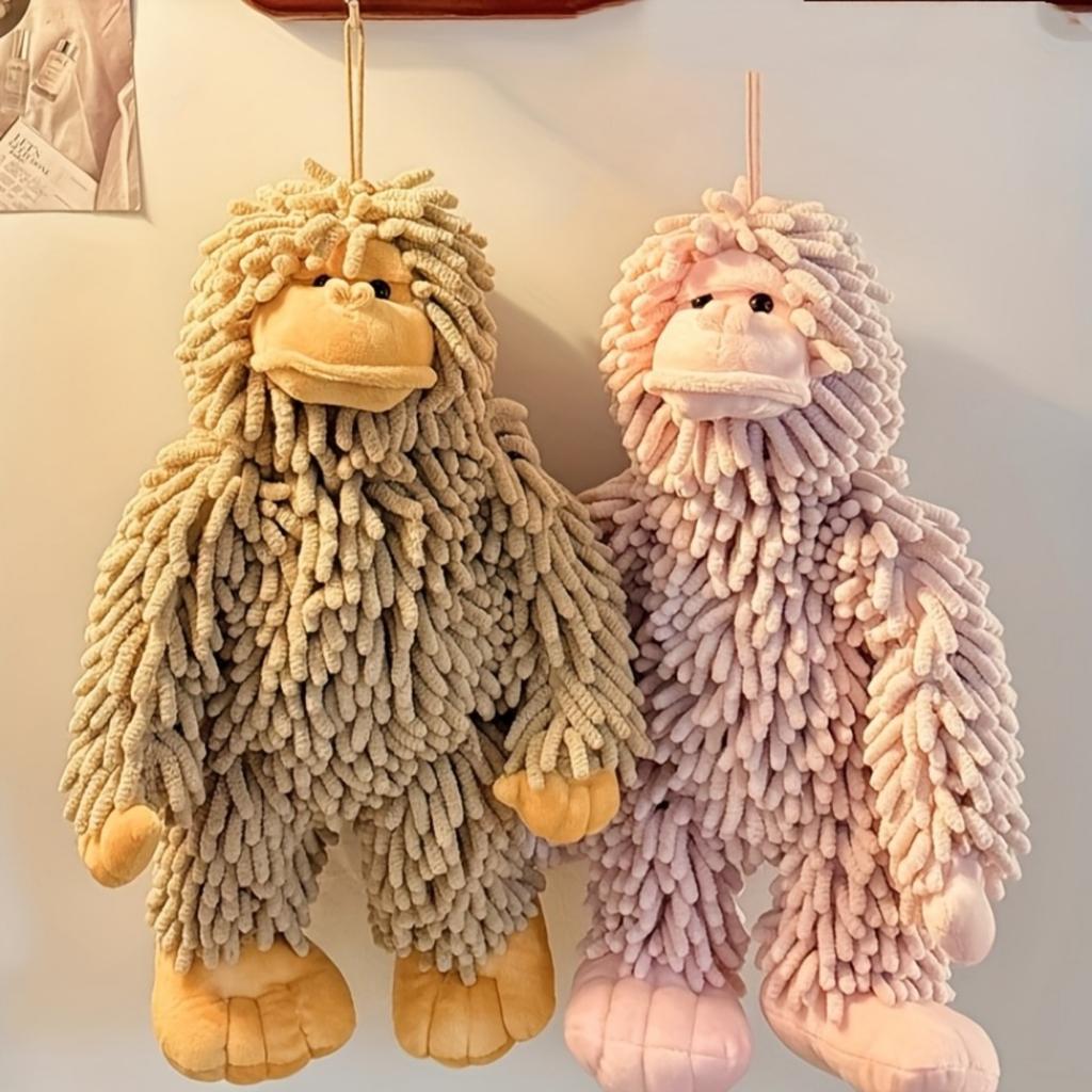 Cartoon Animal Shenier Hand Towel 2-in-1, Children and Adults Thick and Cute Hanging Hand Towel