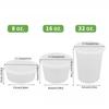 50Pcs Round Food Storage Container Airtight Lid Dessert Cup Disposable Soup Cup  Commercial