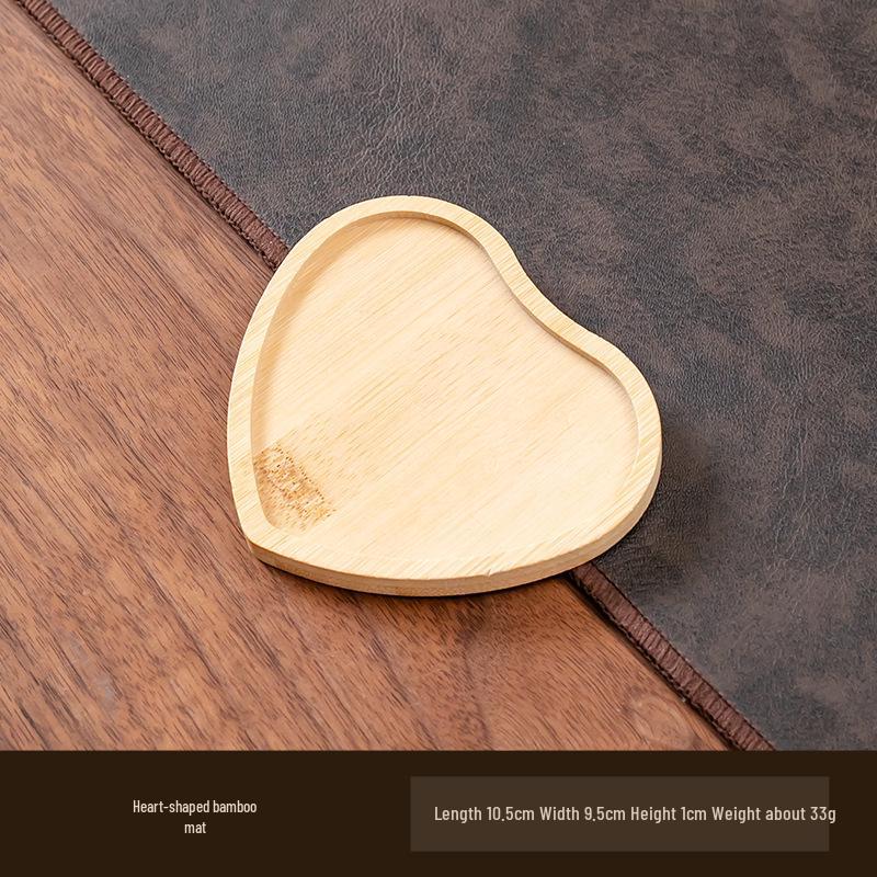 Круглый бамбуковый противоскользящий коврик и поднос для комнатных растений, подстаканников и декора