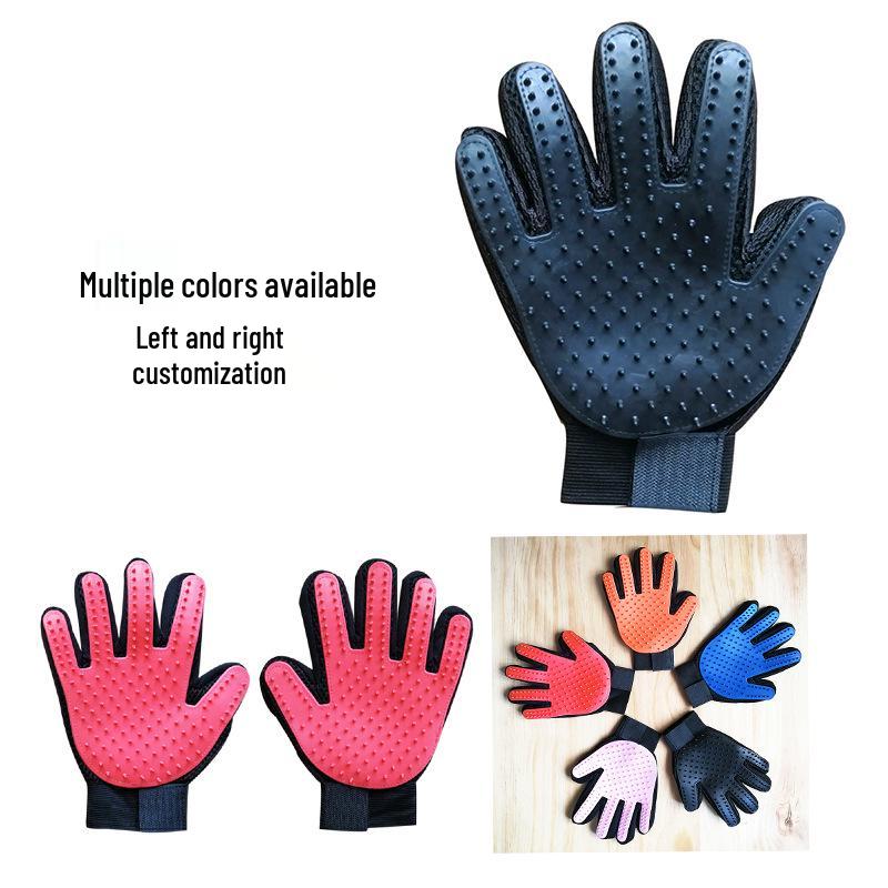 Pet Grooming Gloves: Cat & Dog Hair Removal, Massage, Bath, and Beauty Brush