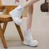 New Type of Inner Height-increasing Women's Shoes 2025 Spring and Autumn New Canvas Shoes Women's Height-increasing 13 Cm Lace-up Fashion Casual Shoes