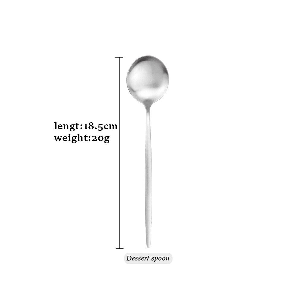 Простой набор столовых приборов, столовые приборы, десертный нож, вилка, длинная ложка для льда, столовые приборы из нержавеющей стали, вечерние столовые приборы, серебряный набор посуды