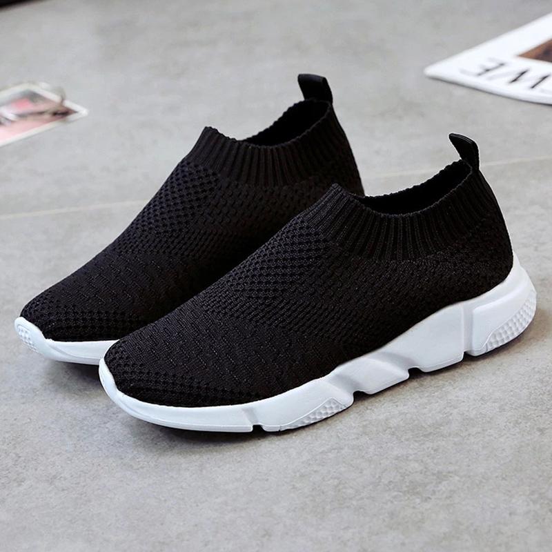 Rimocy весна-лето вязаные кроссовки женские легкие дышащие сетчатые балетки женские нескользящие мягкие повседневные носки обувь 2022