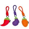 Eggplant Vegetable Keychain Carrot Car Keyring Cute PU Leather Bag Pendant  Girl/Boy