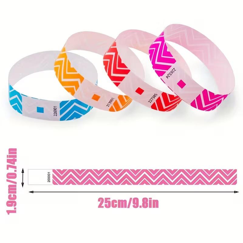 50/100 шт. Неоновые полосатые бумажные браслеты Водонепроницаемые флуоресцентные одноразовые защитные браслеты для концертов, вечеринок, мероприятий