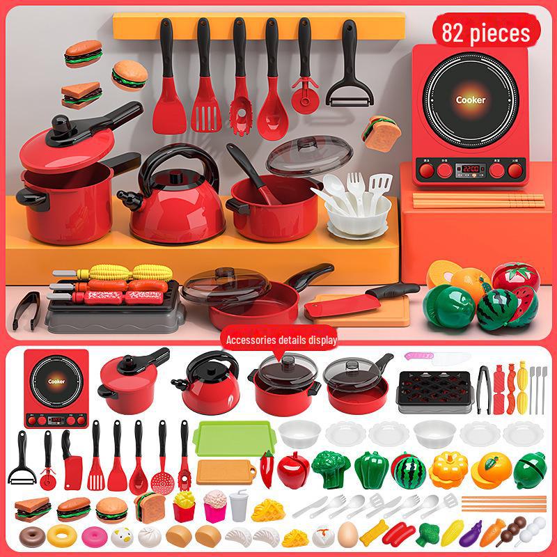 Детский игровой кухонный набор - Посуда для готовки и жарки для мальчиков и девочек