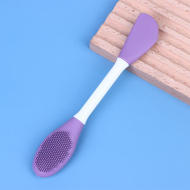 Силиконовая двухсторонняя кисть для маски для лица Отшелушивание лица Удаление черных точек Очищающая кисть Лопатка для нанесения грязевой пленки Инструмент для ухода за кожей лица