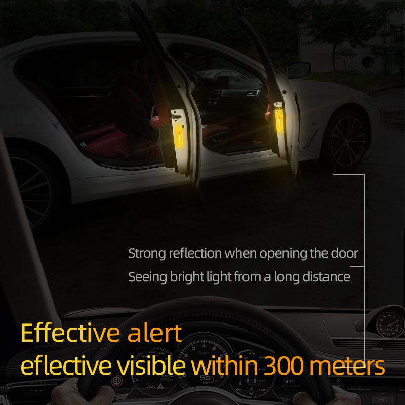 cwnqah1 cwmvjg1 4Pcs Car Door Sticker Safety Warning Reflective Mark For Mitsubishi Eclipse Lancer Outlander Pajero ASX Colt I200 Delica Triton