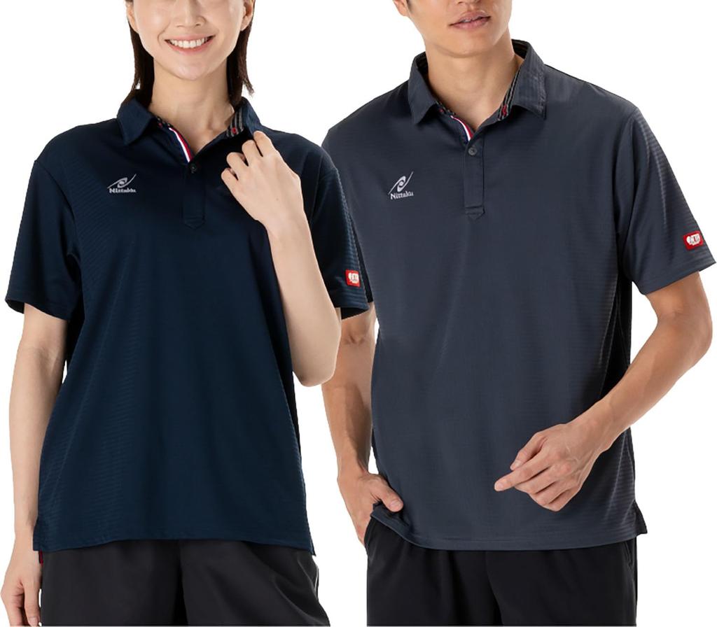 Nittaku Table Tennis Game Table Tennis Chemise Polo Size 2XO Shirt, J.T.T.A (Japan Association) Approved, Unisex, Moisture-Wicking, Quick-Drying