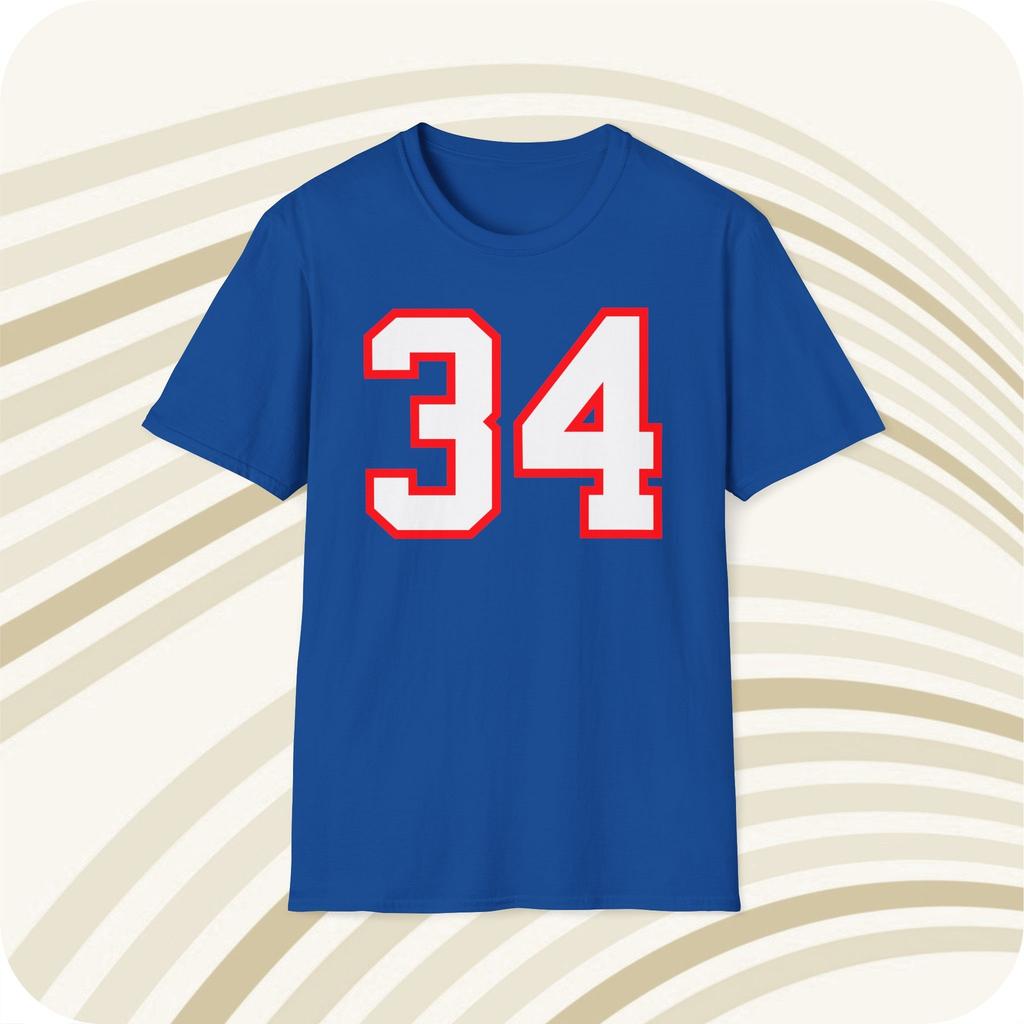 Thurman Thomas #34 Buffalo Bills NFL Jersey T-Shirt - Front & Back Print