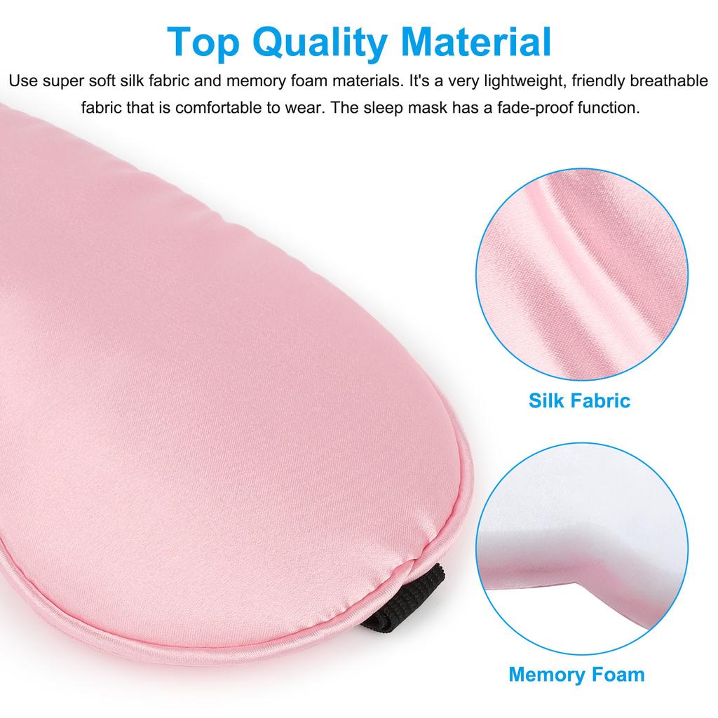 Set Of 3 Sleeping Eye Masks, Silk Eye Masks With Adjustable Straps, Smooth Soft Satin Eye Masks For Women Men, Elastic Straps Night Eye Mask