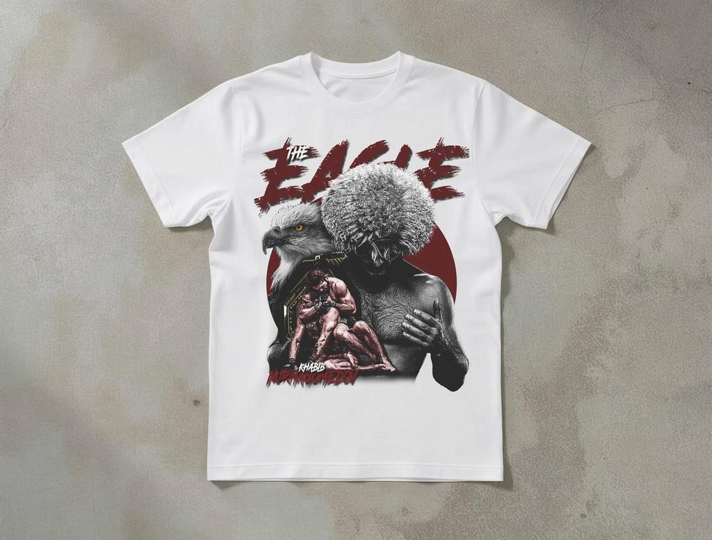 Khabib Nurmagomedov The Eagle Graphic T Shirt Vintage UFC MMA Streetwear Unisex