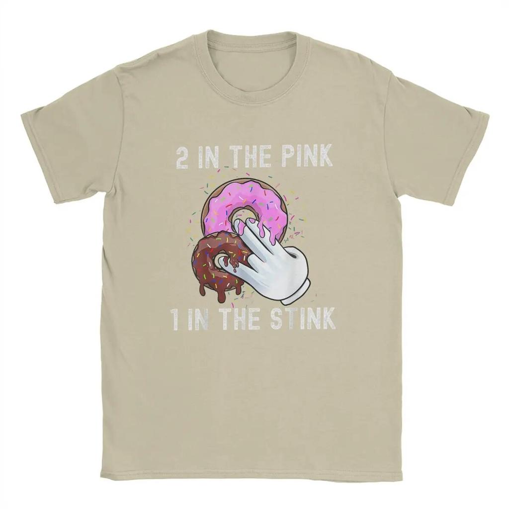 Футболки унисекс 2 In The Pink 1 In The Stink, пончик, грязный юмор для взрослых, шутки, забавная футболка из чистого хлопка, футболки с короткими рукавами и круглым вырезом