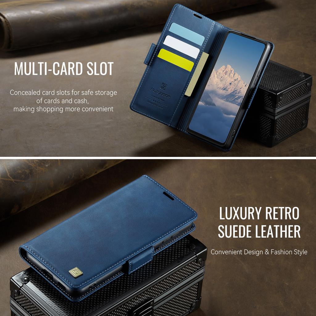 For Xiaomi Poco X6 5G/Xiaomi Redmi Note 13 Pro 5G Case AUTSPACE A11 RFID Blocking Retro Leather Cell Phone Wallet Cover