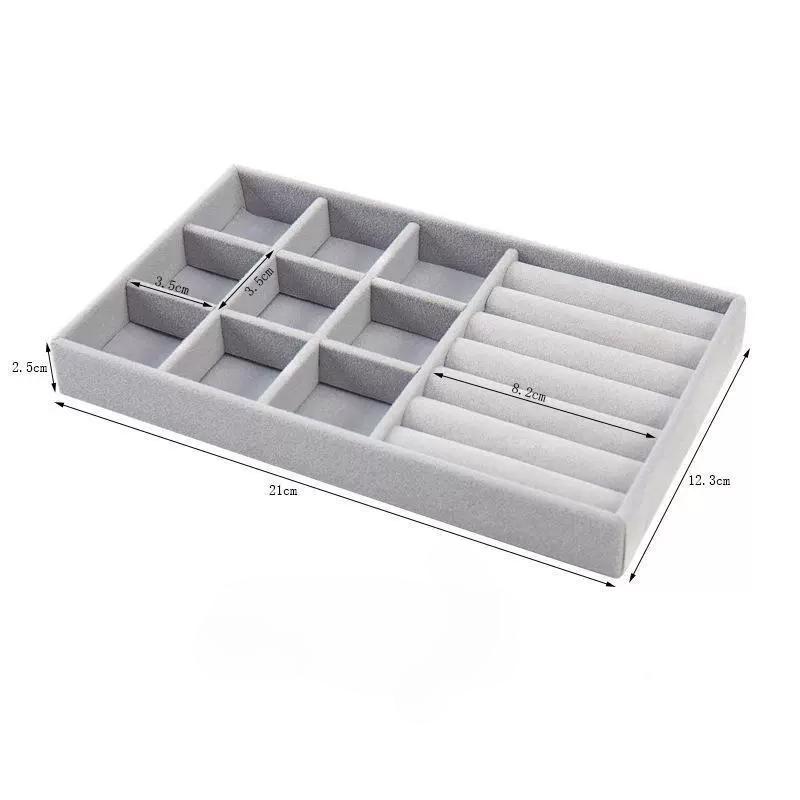 Velvet Jewelry Display Stackable Exquisite Jewellery Holder Portable Ring Earrings Necklace Organizer Box Organizator De Boys
