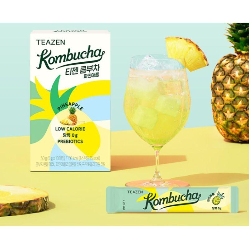 Kombucha Tea Powder Stick Pineapple Flavor 5g x 20 Sachets Korean Style Fruit Tea Powder