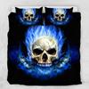 Blue Fire Skull Duvet Cover Pillowcase Set Bed Linens Home Textile For Double Size Bedclothes Bedding Quilt Cover Sets Halloween