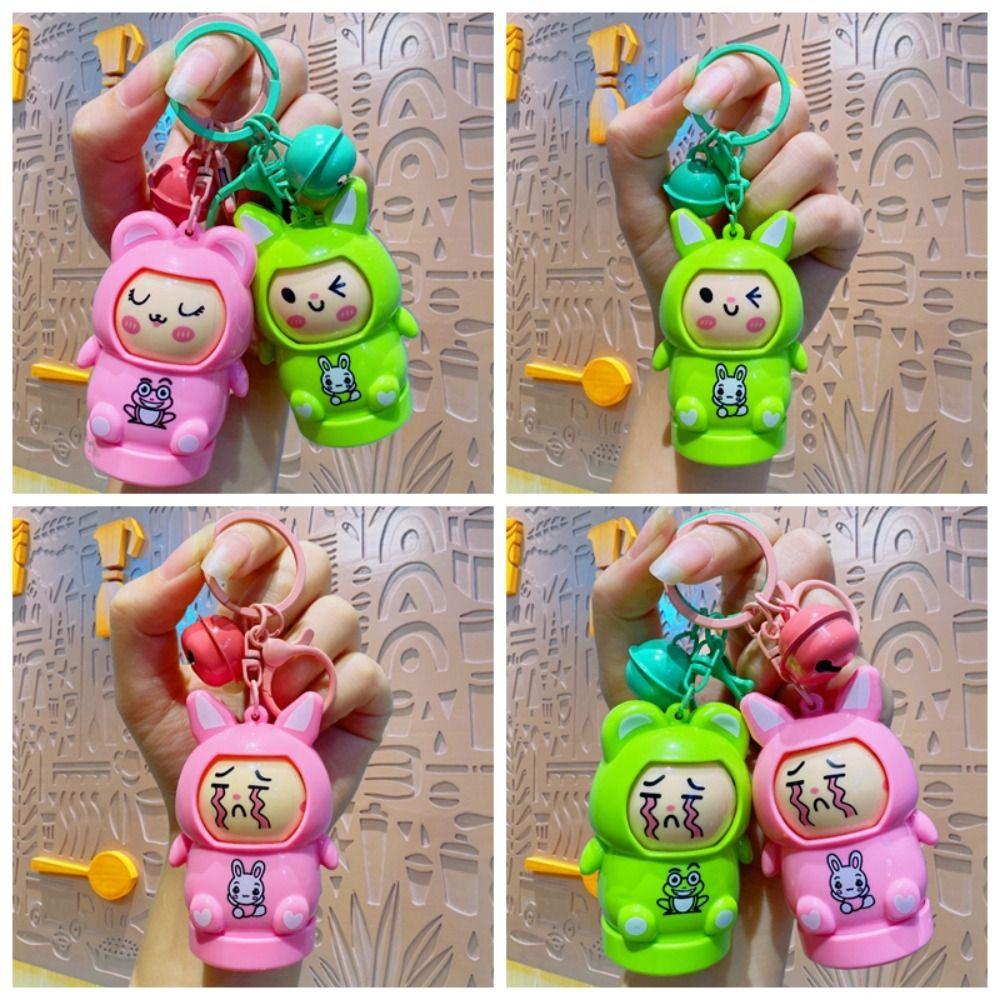 Rabbit Face Changing Doll Cartoon Doll Toy Key Ring Creative Frog Keychain  Playing Supplies