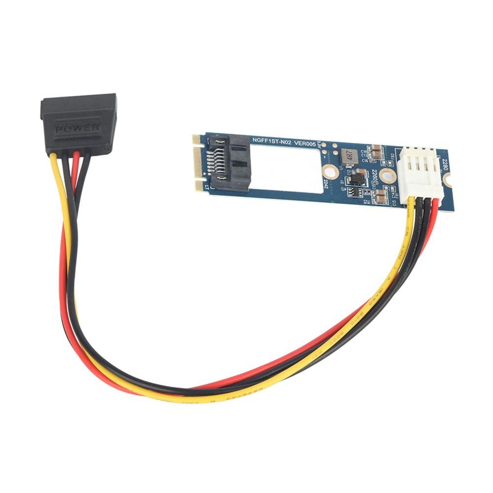 Practical 7Pin M.2 NGFF To SATAs Adapter 4Pin Power Cable 6.0Gb/s M2 Hard Drive Adapter M.2 To SATAs Converter Desktop PC
