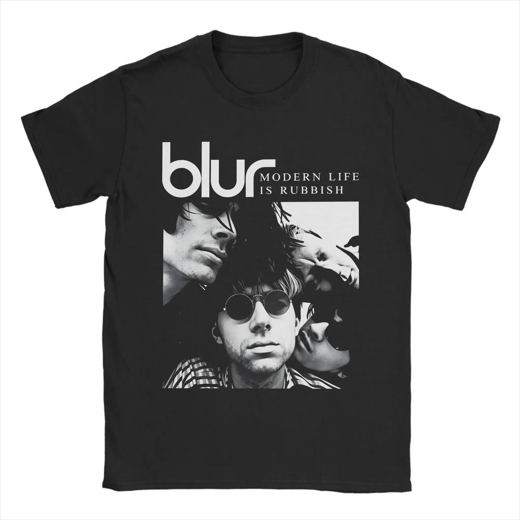 Минималистичная графическая футболка Blur Vintage черная с красно-белым логотипом