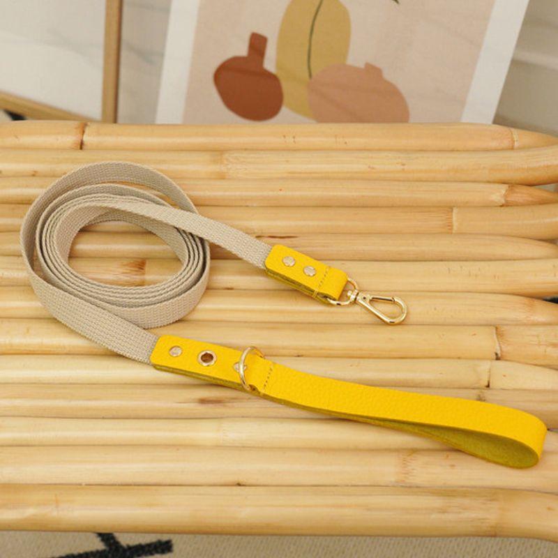 MAISON DE MIU Running Mate Leather&Webbing Lead_Yellow