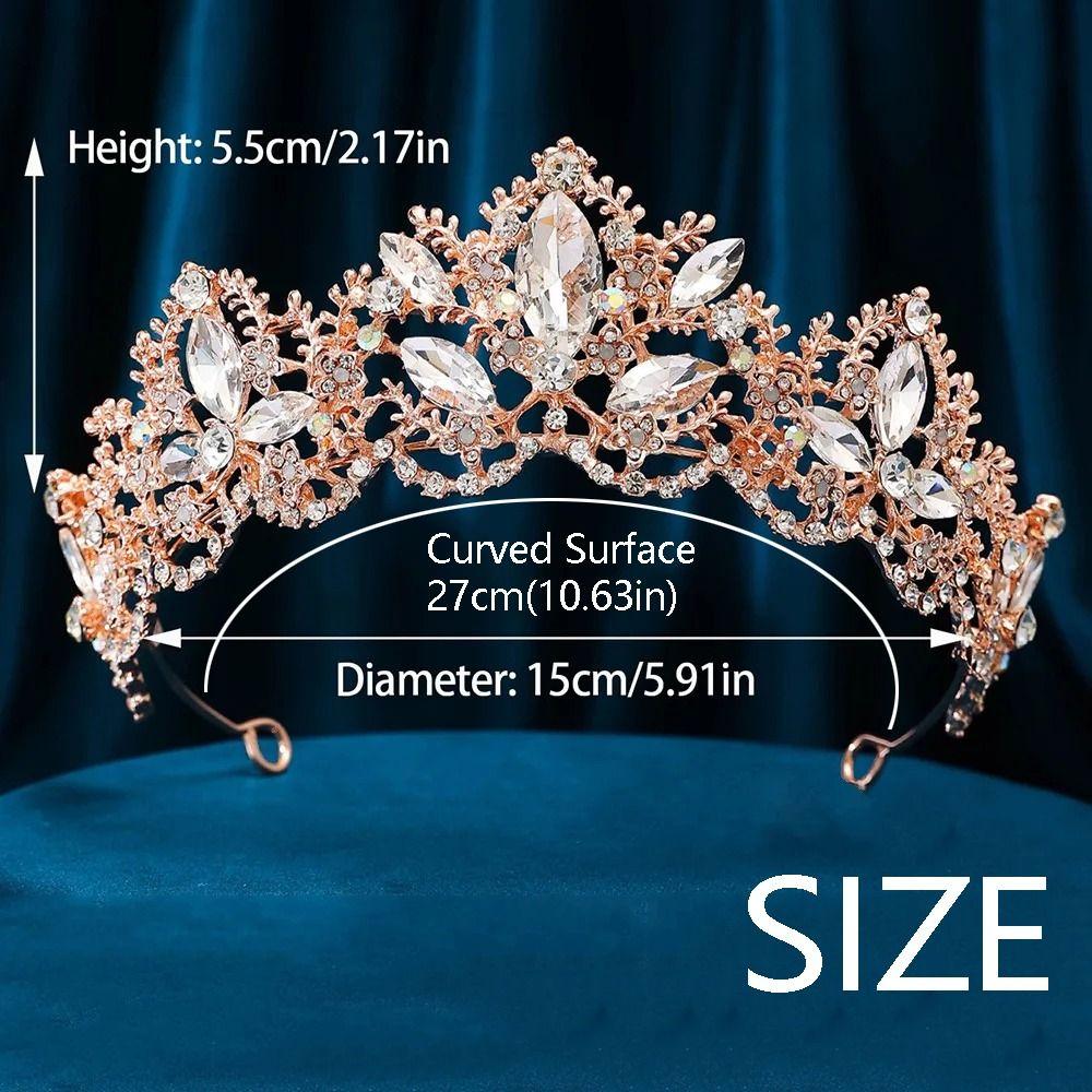 Elegant Bridal Princess Crown Sparkling Wedding Head Wear Baroque Queen Tiaras Birthday Party